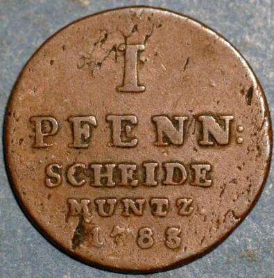 1783 German States Brunswick- Llineburg 1 Pfenning KM#380   AA361 - Image 1 of 2