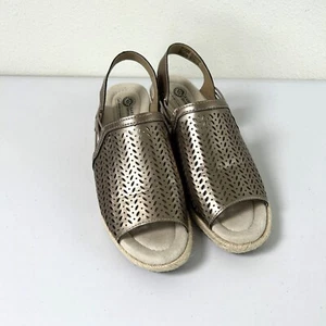 Earth Spirit Espadrille Wedge Sandals Womens Size 7.5 Metallic Bronze Gelron - Picture 1 of 9