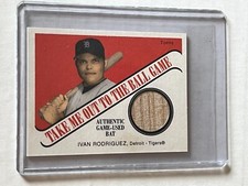 2004 Topps Cracker Jack Take Me Out Mini Relics TO-IR Ivan Rodriguez HOF 2017