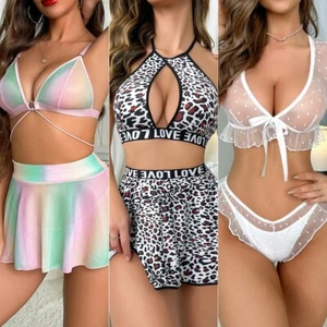Sexy Triangle Underwear for Women Bikini Sets Bra Skirt Sexy Lingerie Outfits - Picture 1 of 29