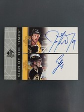 2002-03 SP Authentic Sign Of The Times Dual Joe Thornton Sergei Samsonov # 60/99