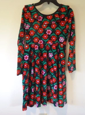 NWT Hanna Andersson Velour Floral Skater Dress Girl's Size 140 / 10 - Image 1 of 3