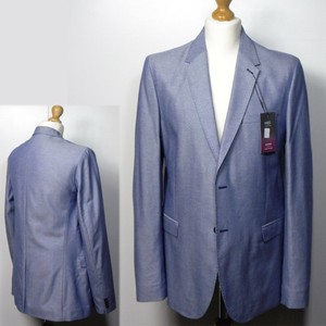 M&S Modern SLIM FIT Pure COTTON BLAZER ~ Size 44 Long ~ BLUE Mix (rrp £59)