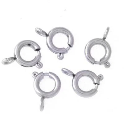 16 MM Korean Brass Spring Ring Clasps For Jewelry Making Pack of 10 Pcs - Image 1 of 3