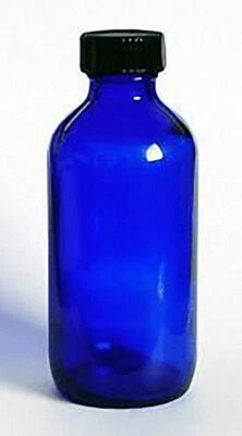 Botellas de vidrio AZUL COBALTO 4 OZ con tapas forradas de cono de poliseo (2-4-8-12-24 unidades) Foto 1 de 2