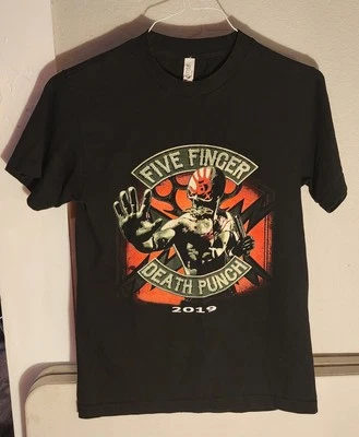 Camisa Five Finger Death Punch 2019 gira de conciertos América del Norte adulto pequeña unisex Foto 1 de 3