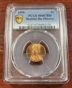 1995 1C DDO Lincoln Cent Double Die Obverse PCGS MS67 RD - Item#143 - Picture 1 of 7