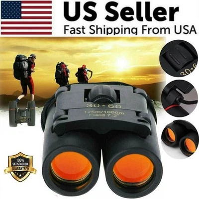 Binoculars 30x60 Zoom Outdoor Travel Compact Folding Telescope Hunting Day/Night - Image 1 of 4