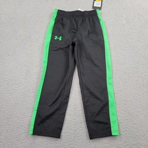 Under Armour Track Pants Boys 5 Black Performance Logo Graphic Pocket Activewear - Picture 1 of 12