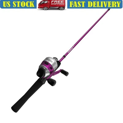 Spincast Fishing Rod Reel Combo 6ft Fiberglass Pre-spooled Easy to Use - Image 1 of 4