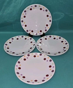 Set of 4 Pampered Chef Dots Salad Plates Simple Additions 8" Multicolored in EC - Picture 1 of 17