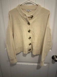 Madewell Damen hellbraun Cropped Strickjacke Grobstrickknöpfe Größe Small - Bild 1 von 5