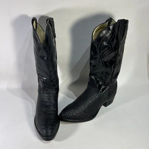 Vintage Bronco All Made in USA WM1950 Black Cowboy Boots Men's Size 10 EE - Picture 1 of 13