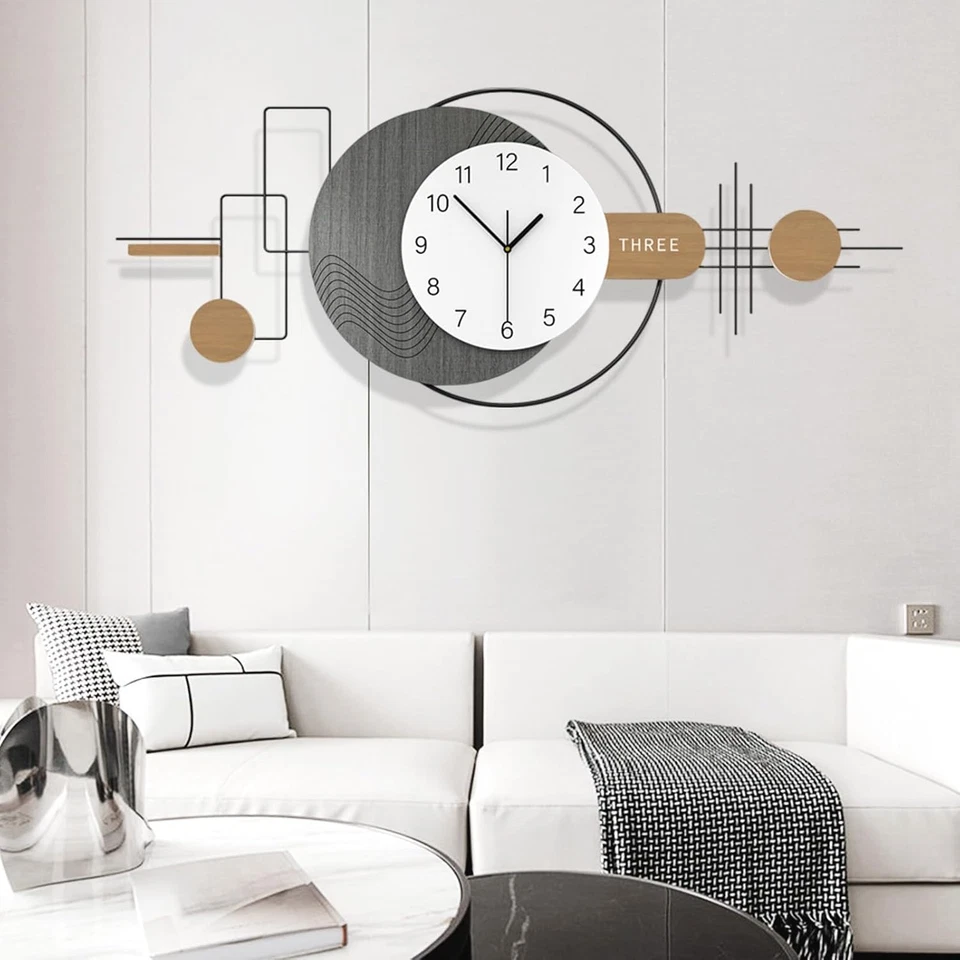 Moderno Grande Orologio Da Parete, Orologio Da Parete Creativo Moderno 3D Design - Immagine 1 di 4