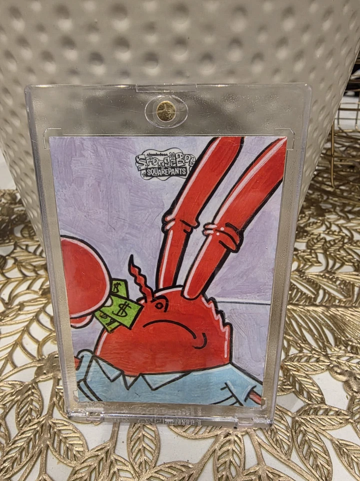 2025 TOPPS CHROME SPONGEBOB 25th ANNIVERSARY MR. KRABS SKETCH CARD 1/1 - Image 1 of 2