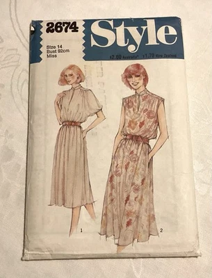 Vintage Style Dress Pattern From 1970s. Size 14. Bust 36”/92cm - Image 1 of 2