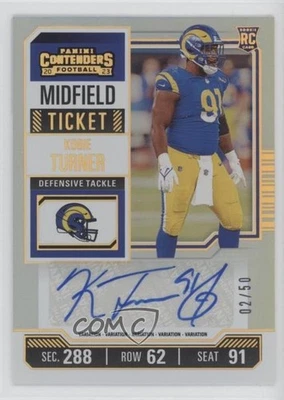 2023 Panini Contenders Variation Midfield Ticket /50 Kobie Turner Rookie Auto RC - Image 1 of 2