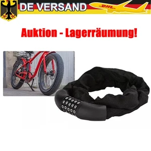 Auktion - Lagerräumung! Fahrradschloss Zahlenschloss Kettenschloss 90cm x 6mm DE - Bild 1 von 12