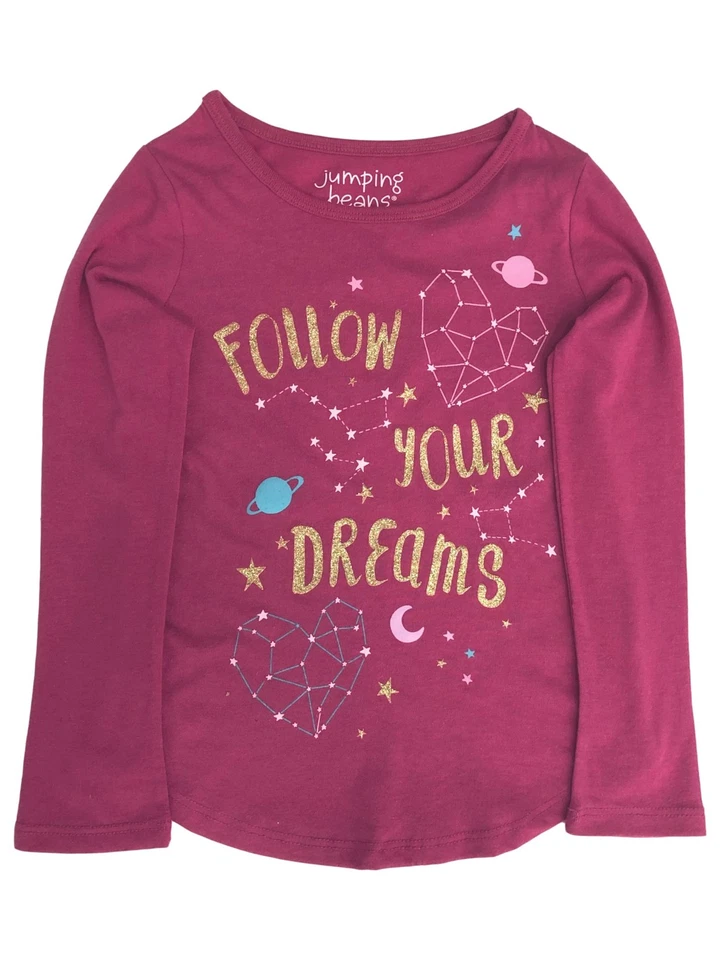 Camiseta Jumping Beans Niñas Larga Rosa Brillante Sigue Tus Sueños 7 Foto 1 de 1