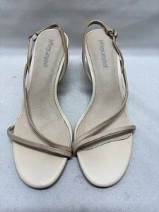 Jeffrey Campbell Morph Slingback Leather Strappy Open Toe Sandals High Heels Tan - Picture 1 of 4