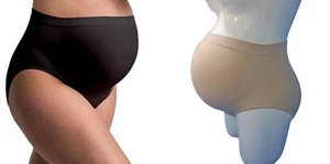 2 Pack Maternity pregnant support underwear panties black / beige - Picture 1 of 8
