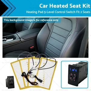 Universal 12V Car Seat Heater Kit Heating Pad 5-Level Control Switch Fit 2 Seats - Picture 1 of 9