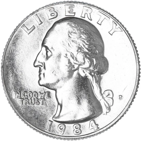 1984 P Washington Quarter BU US Coin Cover