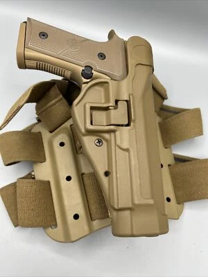 BlackHawk Beretta M9A3 Serpa II Tactical Holster RH  Tan, Quick Disconnect - Image 1 of 4