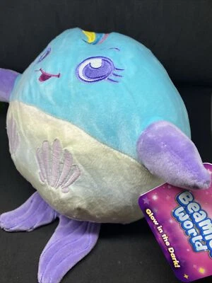 Beamies World Glow In The Dark! SPLASH Meerjungfrau Kuscheltier flauschig *neu*