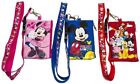 3 X Disney Mickey Minnie &amp; Friends Lanyard with ID Badge Holder Wallet Coin Purs