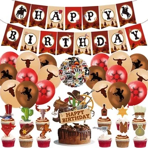 Western Cowboy Birthday Party Decoration kit - Pack of 94 Classic Vintage Sty... - Picture 1 of 7