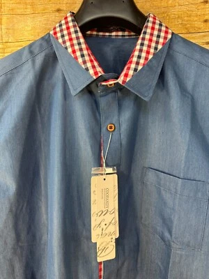 COOFANDY LS BUTTON UP SHIRT CONTRAST COLLAR CUFF PLACKET BLUE MEN'S XL 🌴NEW🌴 - Image 1 of 4