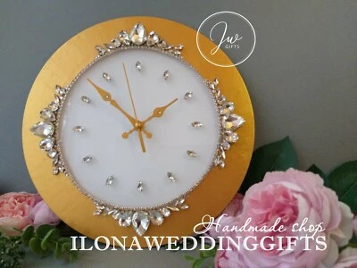 Reloj de Pared Decorativo Cristal Swarovski Boho Gatsby Decoración de Habitación Regalo Sunburst Foto 1 de 4