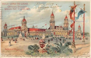 1904 Hold to Light Palace of Machinery Weltausstellung St. Louis MO Postkarte HTL - Bild 1 von 2