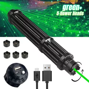 High Power Adjustable Green Burning Laser Pointer Visible Dot Torch Light 450nm - Picture 1 of 11