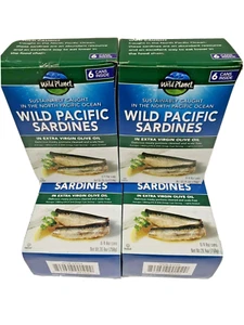 24 x 4.375 Wild Planet Wild Pacific Sardines in Extra Virgin Olive Oil. - Picture 1 of 4