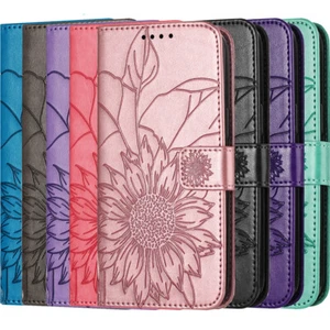 For TCL 505 501 502 305 40R 303 50 405 Luxury Sunflower Wallet Case Phone Cover - Picture 1 of 19