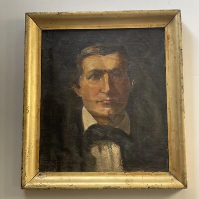 Antique Oil Painting Portrait American Early 19Th Century Masterful Old Mystery - Image 1 of 4