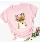 Cute Dog Around European And American T-shirt Loose Short-sleeved Women's Casual