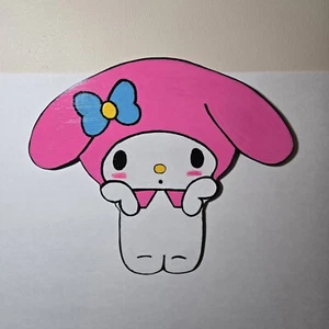 Colgador de pared My Melody hecho a mano de 12" anime Sanrio lindo pintado y barnizado 🌸 - Imagen 1 de 4