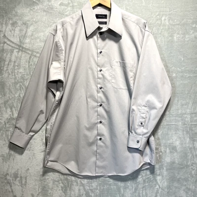 Camisa Claiborne Para Hombres Resistente a Arrugas Manga Larga Abotonada Talla 16 32/33 Gris Foto 1 de 4