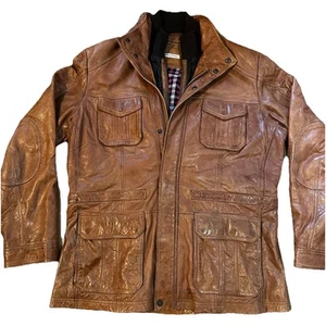 Carbon 2 Cobalt 100% Geniune Leather Blanket Lined Jacket Mens Small Fits Like M - Bild 1 von 11
