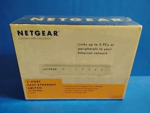 Netgear FS605NA 5-Port Fast Ethernet Switch FS605 New Sealed Box - Afbeelding 1 van 6