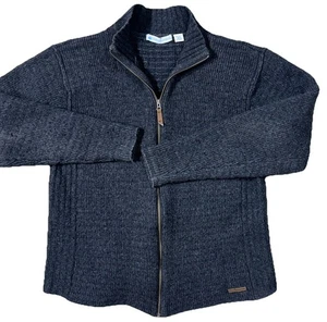 Eastern Mountain Sports Mens Size XL Gray Full Zip Heavy LambsWool Sweater - Picture 1 of 9