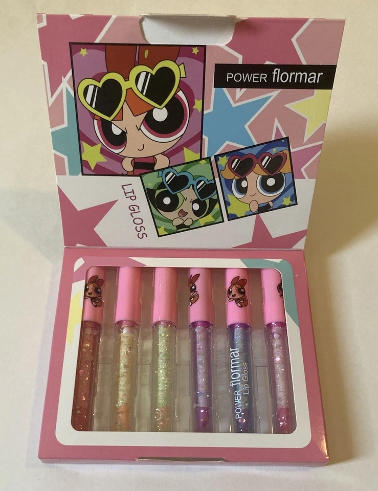 THE POWERPUFF GIRLS 6 Pack Gift Set Shimmer Oil Lip Gloss New In Box - Image 1 of 4