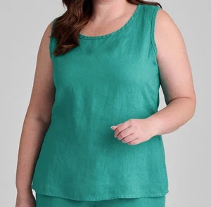 FLAX Sunny Linen Tank Top Women’s Sz M Lightweight Lagenlook Sustainable Eco - Picture 1 of 8