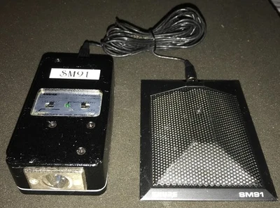 SHURE SM91  CONDENSER MICROPHONE WITH 94A1670 MICROPHONE PREAMPLIFER AND CABLE'S - Image 1 of 4