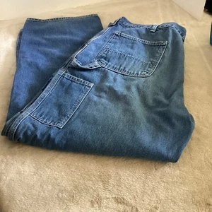 Carhartt Men's Blue Carpenter Denim Pants Straight Leg Size 42 x 30 - Picture 1 of 16