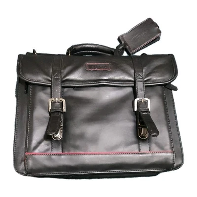 TARGUS CL95 16" Estuche de Cuero para Laptop Bolso Mensajero de Viaje Negro Rojo Acentos Foto 1 de 4