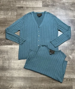 DIANE GILMAN 100 % SEIDE TÜRKIS CARDIGAN UND BLUSE SET DAMENGRÖSSE L GEBRAUCHT, IN EINWANDFREIEM ZUSTAND - Bild 1 von 11